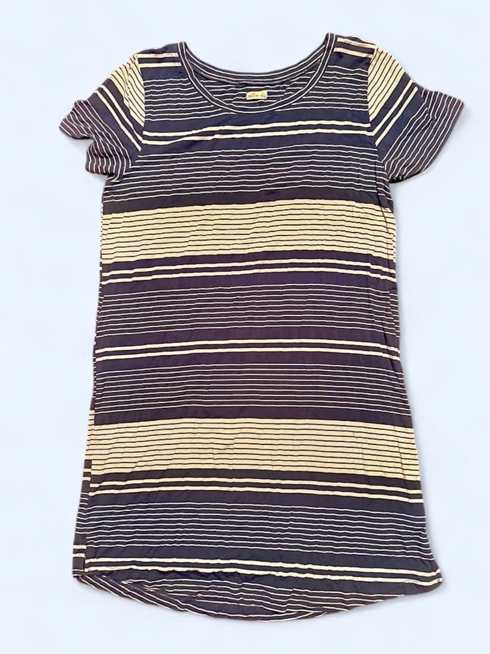 Hollister Blue and White Striped Short Sleeve Tee